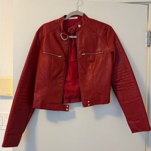 Peppermayo Red Leather Jacket